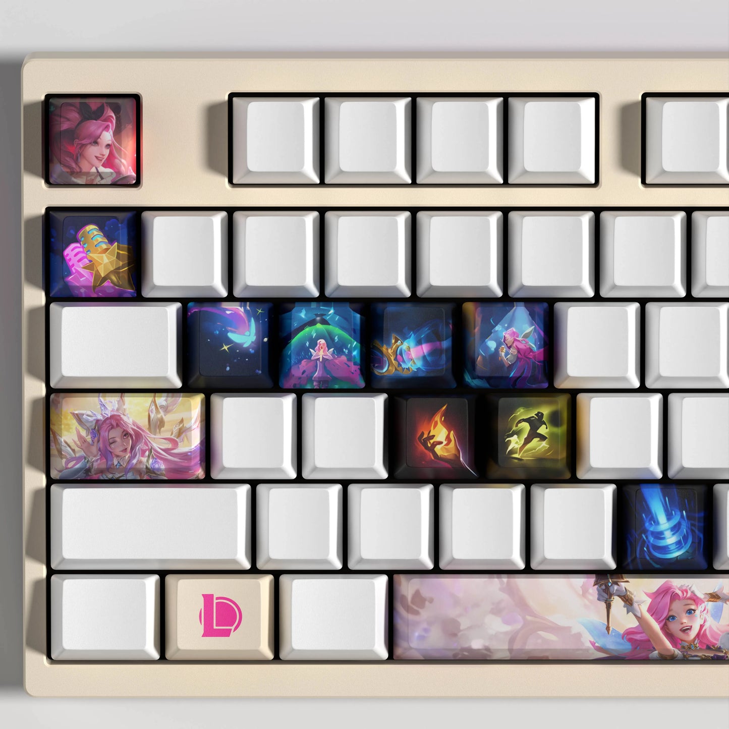 Seraphine Theme Keycaps – 14-Piece Artisan Set for MX Keyboards