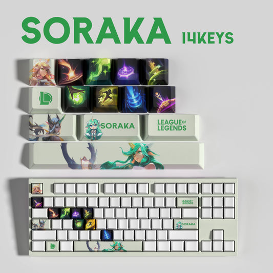 Soraka Theme Keycaps – 14-Piece Artisan Set for MX Keyboards