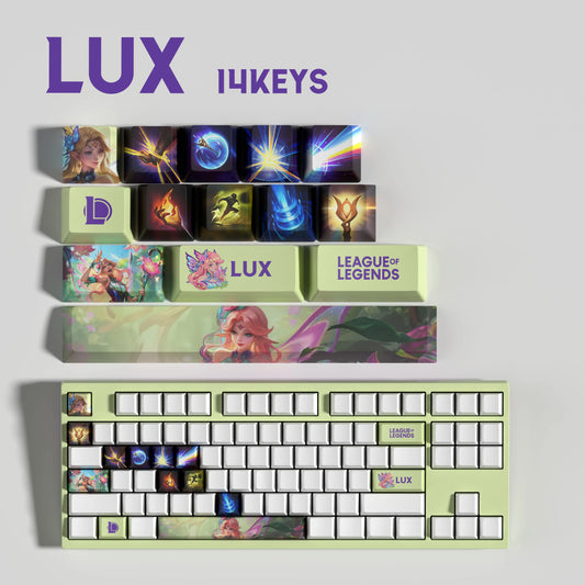 Lux Theme Keycaps – 14-Piece Artisan Set for MX Keyboards
