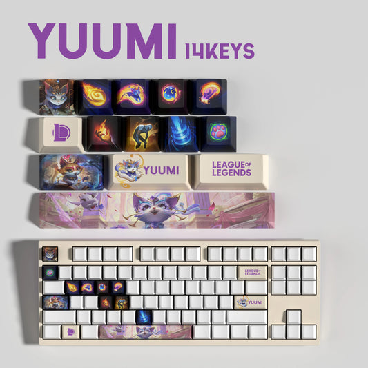 Yuumi Theme Keycaps – 14-Piece Artisan Set for MX Keyboards