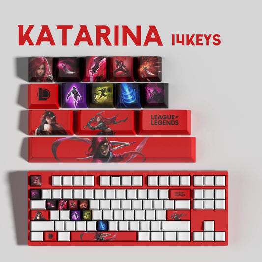 Katarina Theme Keycaps – 14-Piece Artisan Set for MX Keyboards