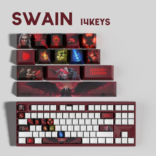 Swain Theme Keycaps – 14-Piece Artisan Set for MX Keyboards