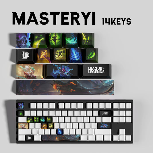 Master Yi Theme Keycaps – 14-Piece Artisan Set for MX Keyboards