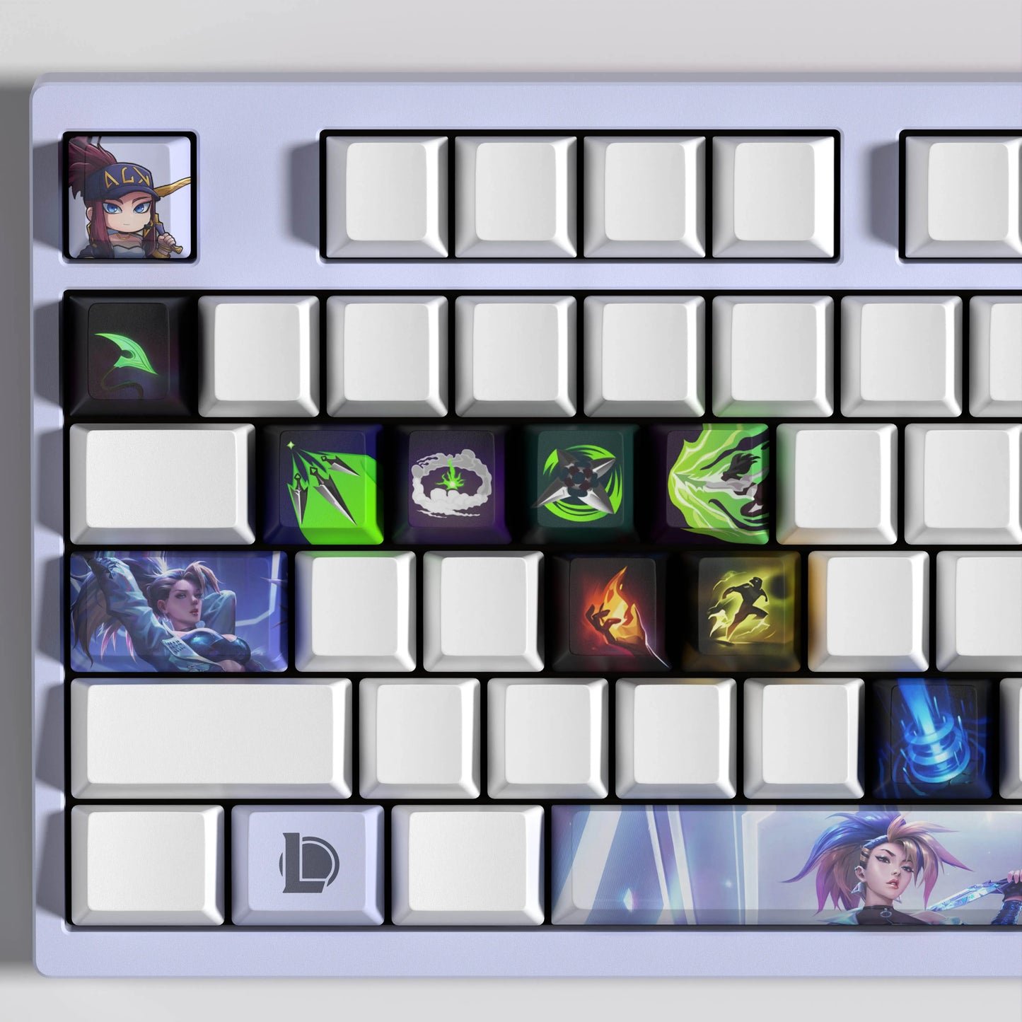 Akali Theme Keycaps – 14-Piece Artisan Set for MX Keyboards