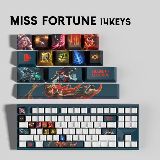 Miss Fortune Theme Keycaps – 14-Piece Artisan Set for MX Keyboards